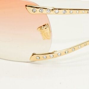 Versace Authentic Gradient Rose and Gold Jewl Studded Sunglasses Authentic